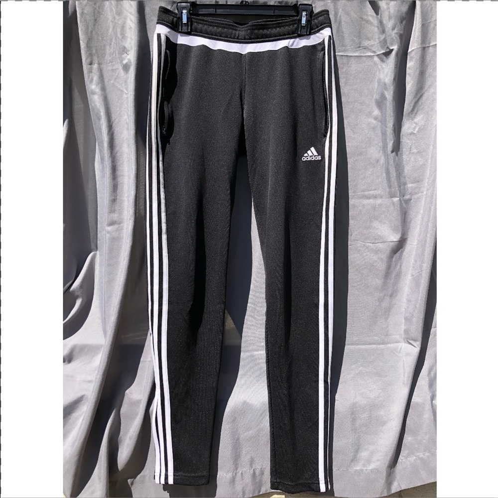 Size M Black Adidas Stripe Joggers